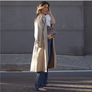 NWT Zara Linen Blend Belted Trench